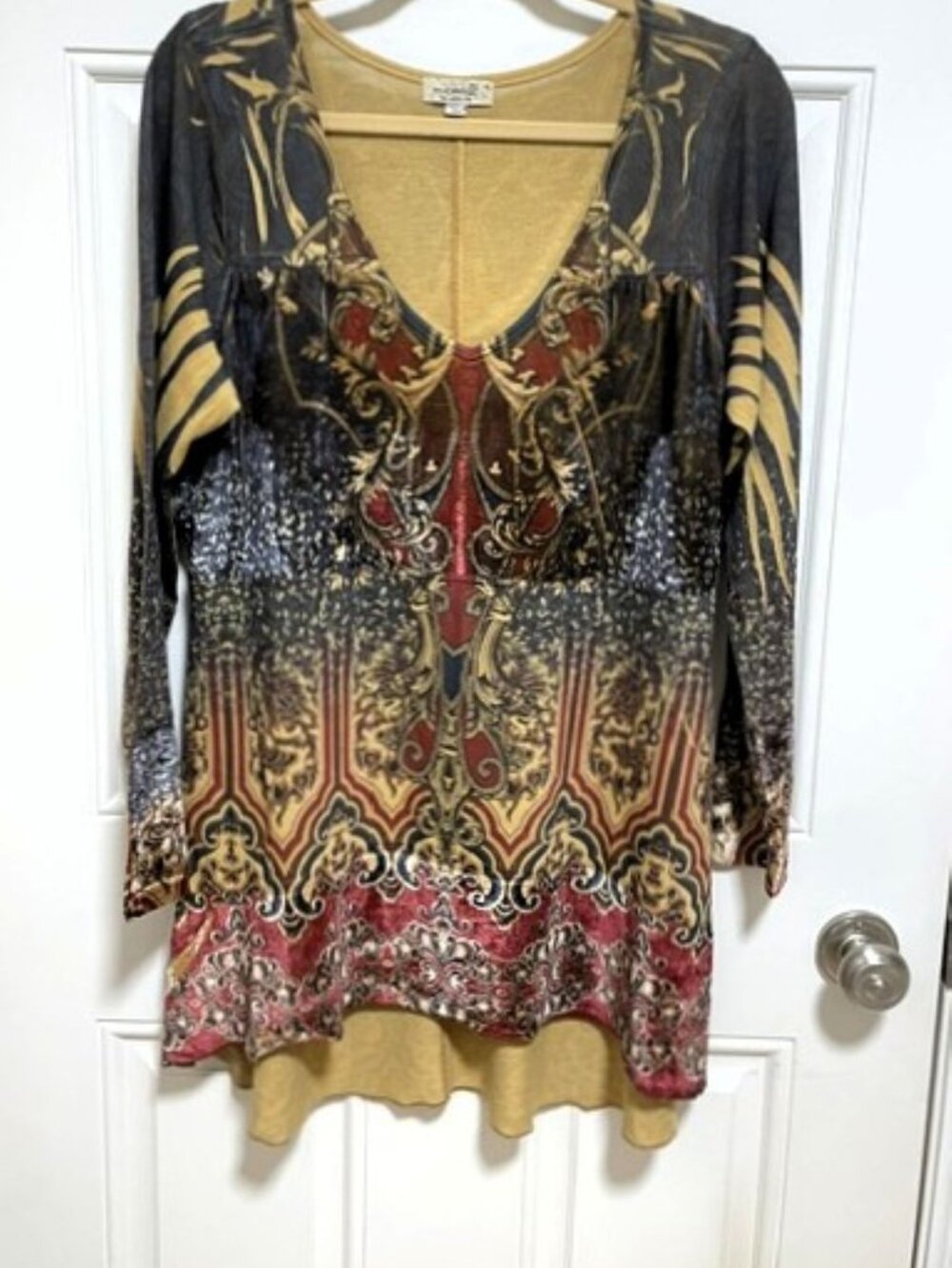 Woman's One World Boho Tunic Top Plus Size 1X